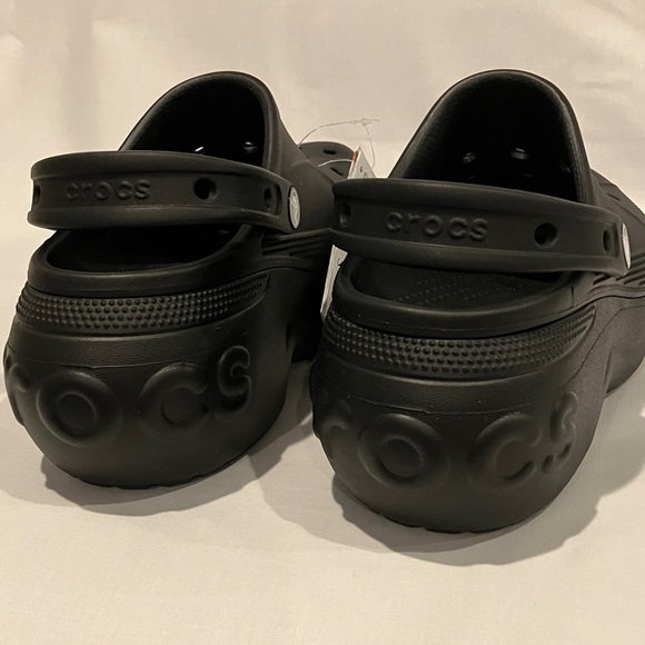 NWT CROCS Black Platform Shoes Bella Clogs size womens 6 - Picture 7 of 11